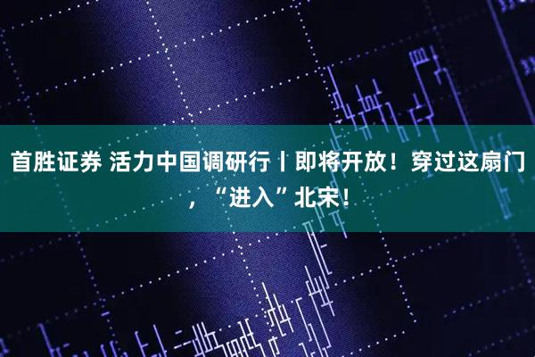 首胜证券 活力中国调研行丨即将开放！穿过这扇门，“进入”北宋！