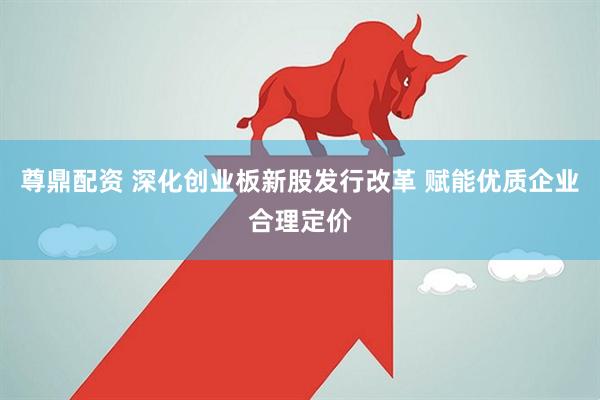 尊鼎配资 深化创业板新股发行改革 赋能优质企业合理定价